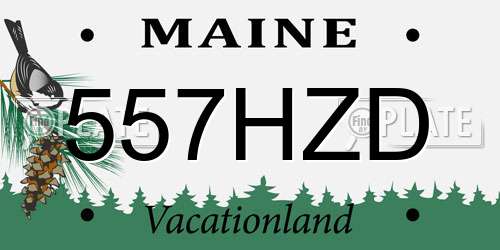 557HZD Maine License Plate