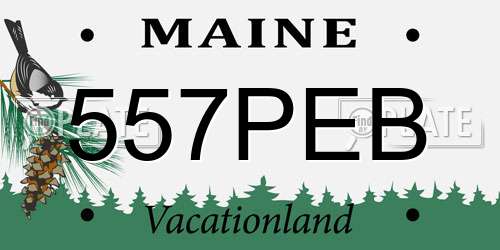 557PEB Maine License Plate