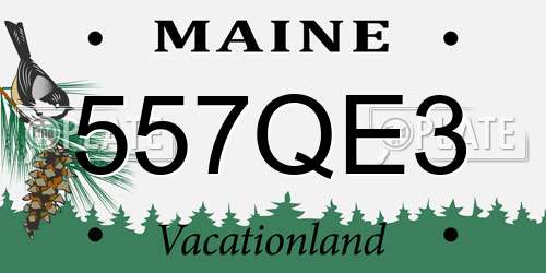 557QE3 Maine License Plate
