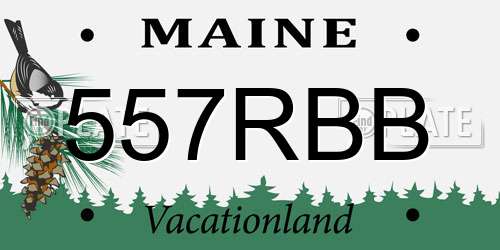 557RBB Maine License Plate