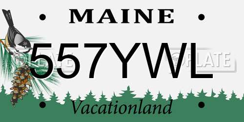 557YWL Maine License Plate