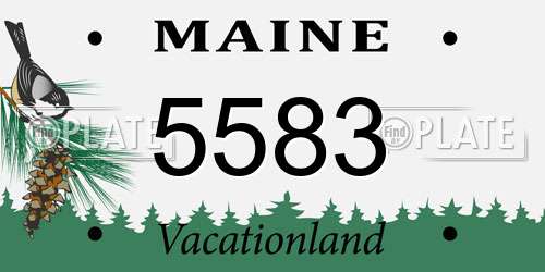 5583 Maine License Plate