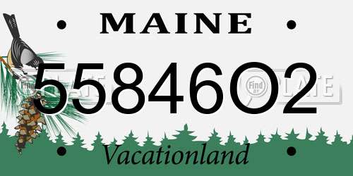55846O2 Maine License Plate