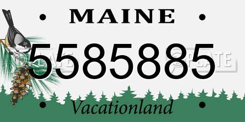 5585885 Maine License Plate
