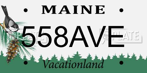 558AVE Maine License Plate