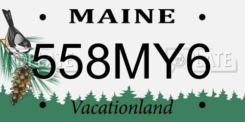 558MY6 Maine License Plate