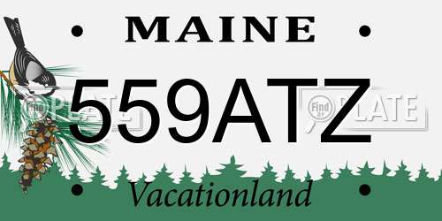 559ATZ Maine License Plate