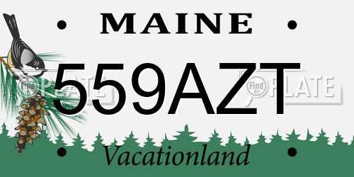 559AZT Maine License Plate