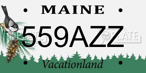 559AZZ Maine License Plate