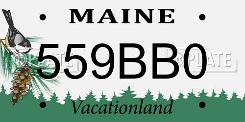 559BB0 Maine License Plate