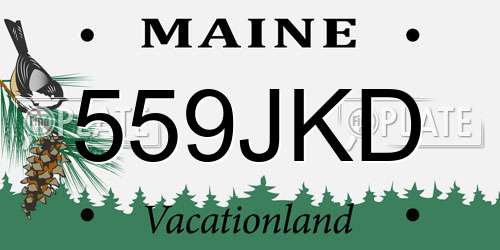 559JKD Maine License Plate