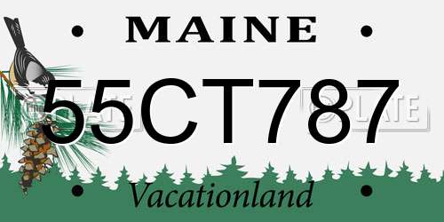 55CT787 Maine License Plate