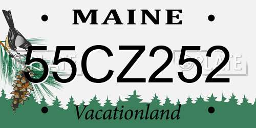 55CZ252 Maine License Plate