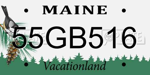 55GB516 Maine License Plate