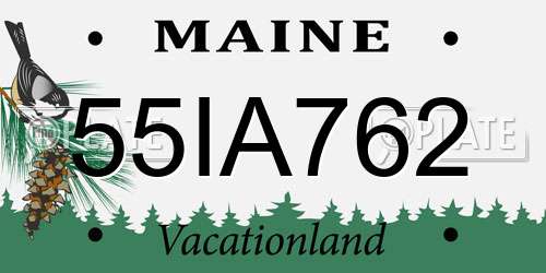 55IA762 Maine License Plate