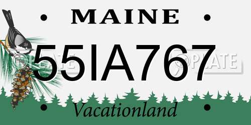 55IA767 Maine License Plate