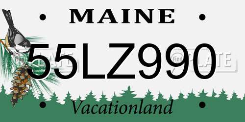 55LZ990 Maine License Plate