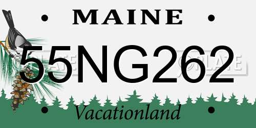 55NG262 Maine License Plate