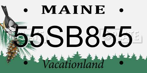 55SB855 Maine License Plate