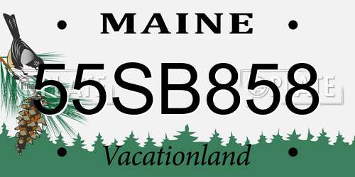 55SB858 Maine License Plate