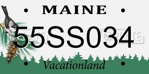 55SS034 Maine License Plate