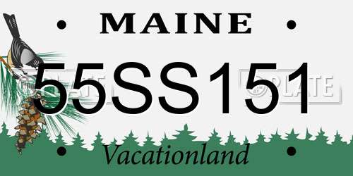 55SS151 Maine License Plate
