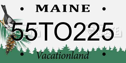 55TO225 Maine License Plate