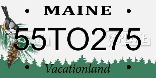 55TO275 Maine License Plate