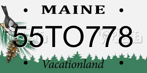 55TO778 Maine License Plate