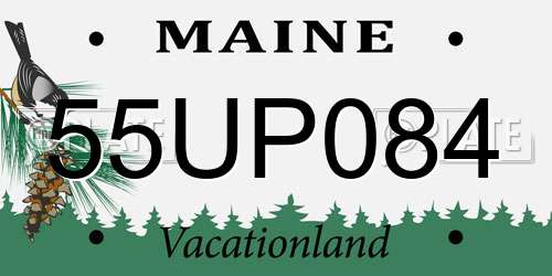 55UP084 Maine License Plate