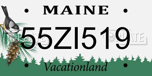 55ZI519 Maine License Plate
