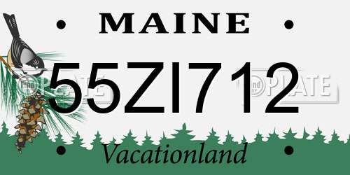 55ZI712 Maine License Plate
