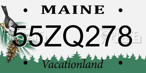 55ZQ278 Maine License Plate