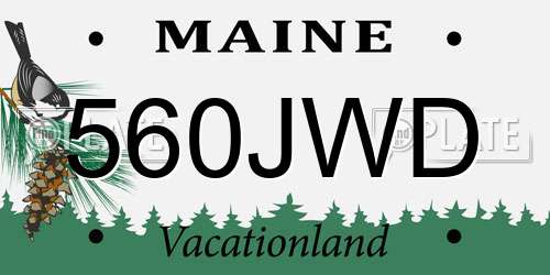 560JWD Maine License Plate