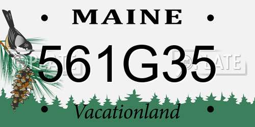 561G35 Maine License Plate