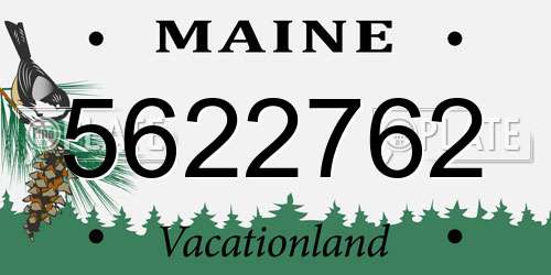 5622762 Maine License Plate