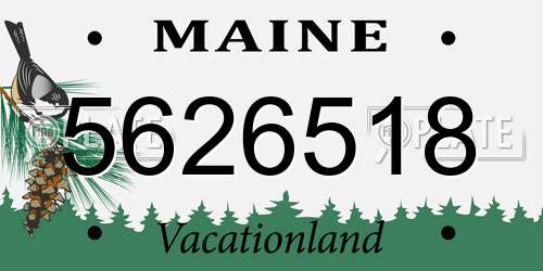 5626518 Maine License Plate