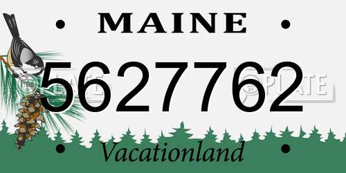 5627762 Maine License Plate