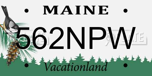 562NPW Maine License Plate