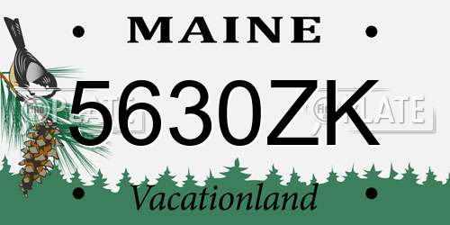5630ZK Maine License Plate