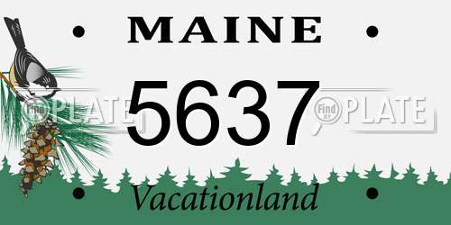 5637 Maine License Plate