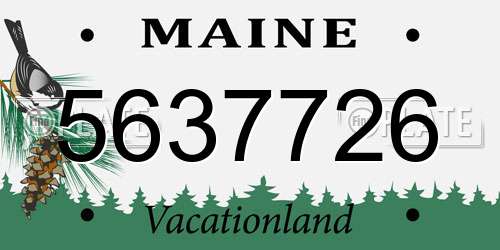 5637726 Maine License Plate