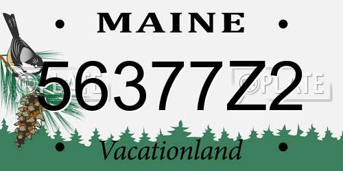 56377Z2 Maine License Plate