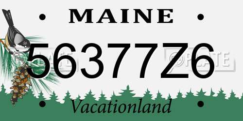 56377Z6 Maine License Plate