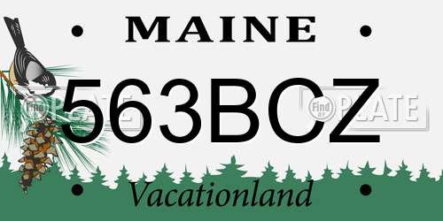 563BCZ Maine License Plate