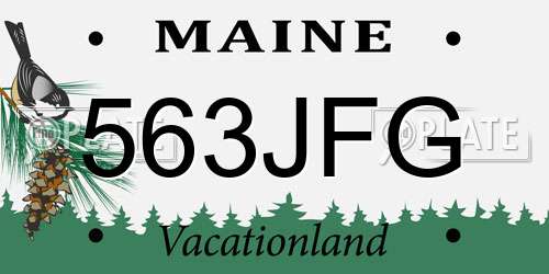 563JFG Maine License Plate