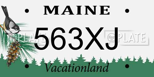 563XJ Maine License Plate
