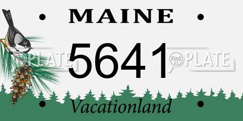 5641 Maine License Plate