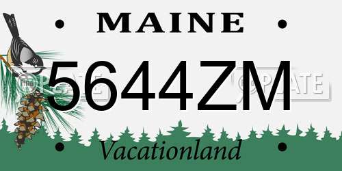 5644ZM Maine License Plate