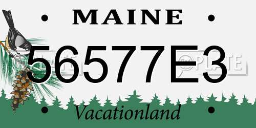 56577E3 Maine License Plate